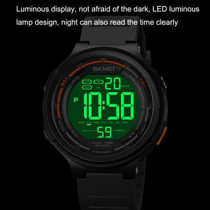 SKMEI 1841 Outdoor Sports Students Waterproof Luminous Countdown Watch, 1841 Black, 1841 Light Grey