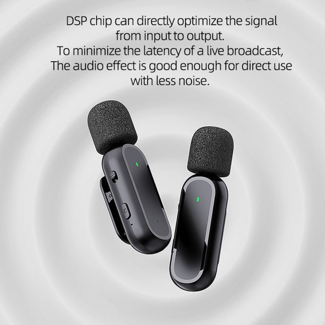 Wireless Lavalier Microphone With Charging Box Noise Reduction Video Record Mic,Spec:, K63 One To Two  Type-C Interface, K63 One To Two  8 Pin Interface, K61 One To  One Type-C Interface, K61 One To  One 8 Pin Interface