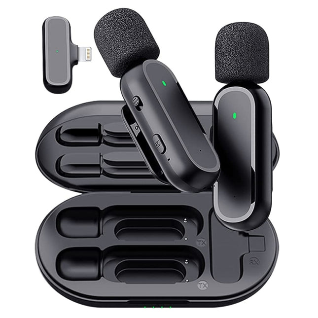 Wireless Lavalier Microphone With Charging Box Noise Reduction Video Record Mic,Spec:, K63 One To Two  Type-C Interface, K63 One To Two  8 Pin Interface, K61 One To  One Type-C Interface, K61 One To  One 8 Pin Interface