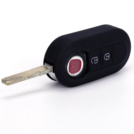 For Fiat 500 2pcs Folding 3 Button Remote Control Silicone Case