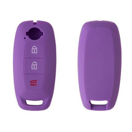 For 2023 Nissan Altima 2pcs Three-Button Key Silicone Protective Case, Black, Red, Rose Red, Pink, Blue, Apple Green, Orange, Sea Blue, Purple, Luminous Blue, Luminous Green, White