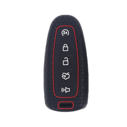 For Ford Edge/Explorer 2pcs 5-Button Key Silicone Case, Black, Red, Pink, Sea Blue