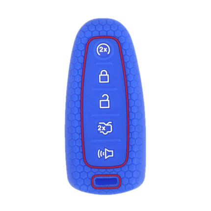 For Ford Edge/Explorer 2pcs 5-Button Key Silicone Case, Black, Red, Pink, Sea Blue