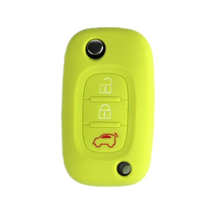 For Mercedes-Benz Smart Folding 2pcs 3 Button Silicone Key Case, Rose Red, Pink, Orange, Yellow, Apple Green, Sea Blue, Light Blue, Purple, White Gray, Black