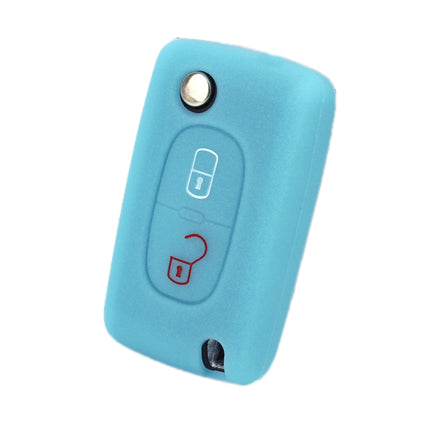 2pcs Car Key Cover for Peugeot 206/2074008/3008 Citroen Sega/Triumph/C5, Black, Red, Pink, Rose Red, Blue, Sea Blue, Orange, Apple Green, New Green, White Gray, Luminous Green, Luminous Blue, Yellow, Blue Gray