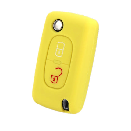 2pcs Car Key Cover for Peugeot 206/2074008/3008 Citroen Sega/Triumph/C5, Black, Red, Pink, Rose Red, Blue, Sea Blue, Orange, Apple Green, New Green, White Gray, Luminous Green, Luminous Blue, Yellow, Blue Gray