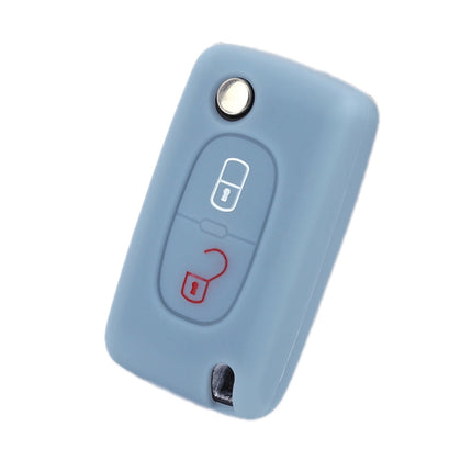 2pcs Car Key Cover for Peugeot 206/2074008/3008 Citroen Sega/Triumph/C5, Black, Red, Pink, Rose Red, Blue, Sea Blue, Orange, Apple Green, New Green, White Gray, Luminous Green, Luminous Blue, Yellow, Blue Gray
