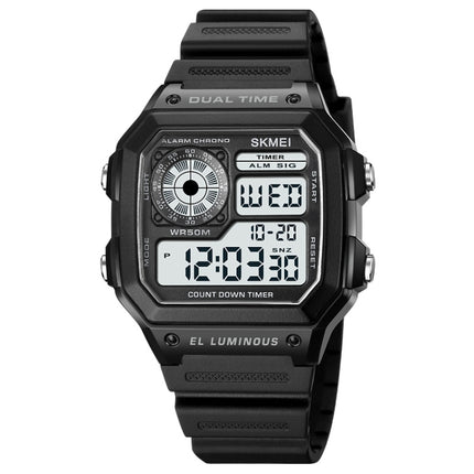 SKMEI 1998 Transparent Shell Ice Sensor Outdoor Sports Waterproof Multi-function Watch, 1998 White, 1998 Black
