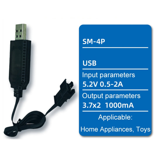 7,4 V 18650 Lithiumbatterie USB-Ladekabel