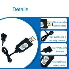 7.4V 18650 Lithium Battery USB Charging Cable