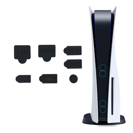 For PS5 2sets 7pcs/Set Dust Plug Silicone Dust Protector Anti-Dust Cover, White, Red, Blue, Black