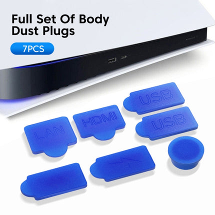 For PS5 2sets 7pcs/Set Dust Plug Silicone Dust Protector Anti-Dust Cover, White, Red, Blue, Black