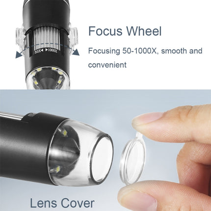 A8 50X-1000X USB Hose Stand Digital Microscope LED Light Handheld Portable Microscope, A8 50X-1000X
