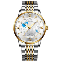 BINBOND B1117 30M Waterproof Earth Dial Butterfly Buckle Luminous Quartz Watch