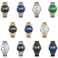BINBOND B1117 30M Waterproof Earth Dial Butterfly Buckle Luminous Quartz Watch