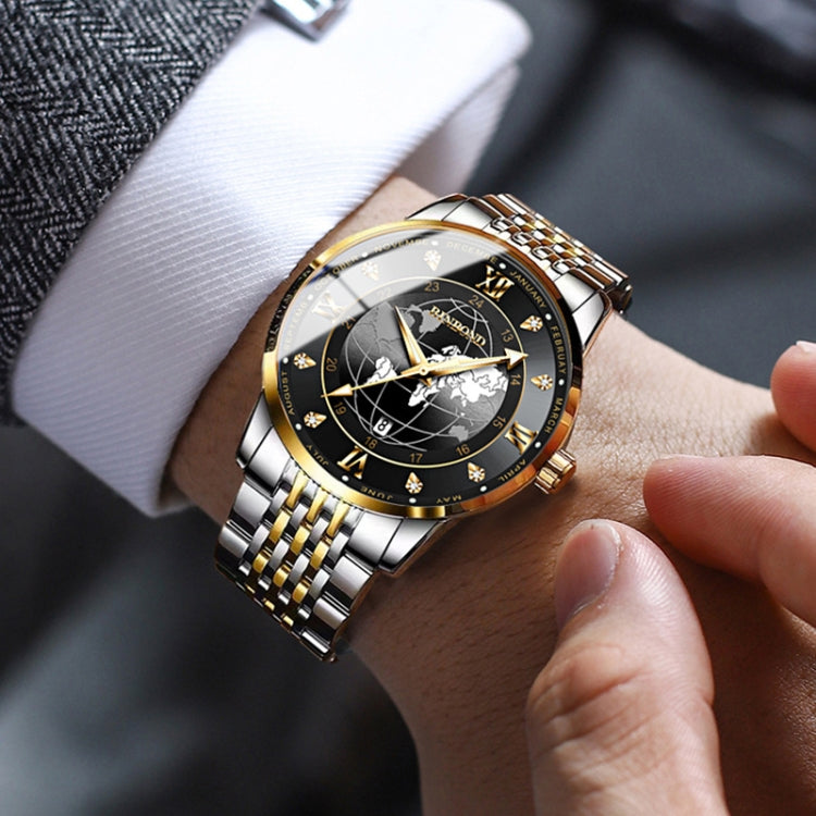 BINBOND B1117 30M Waterproof Earth Dial Butterfly Buckle Luminous Quartz Watch