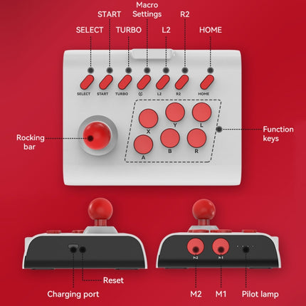 Y01 Bluetooth Wireless 2.4G Joystick Gamepad, White Red, White Black, Black