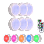 RGBW Color Light Battery / 6pcs With 2 Remote Control