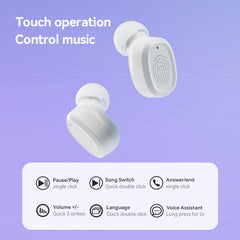 With Charging Bin Stereo Wireless Bluetooth Earphones, Style:, BY17 Black, BY17 White, BY18 Digital Display Black, BY18 Digital Display White