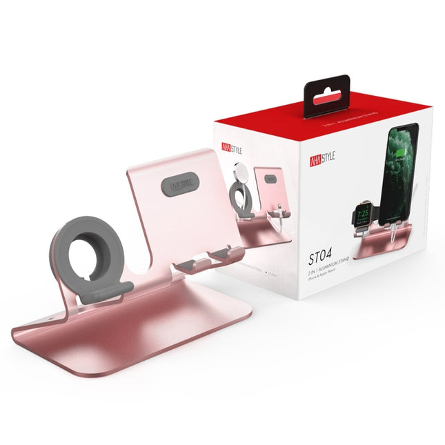 AhaStyle ST04 Aluminum Alloy Charging Base, For 4-8 inch Smart Phone&Apple Watch Series, ST04 (Rose Gold), ST04 (Silver), ST04 (Black)