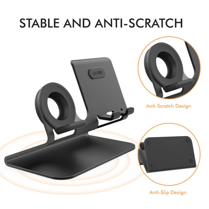 AhaStyle ST04 Aluminum Alloy Charging Base, For 4-8 inch Smart Phone&Apple Watch Series, ST04 (Silver), ST04 (Black), ST04 (Rose Gold)