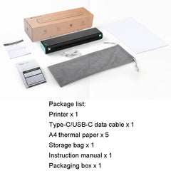 M08F Bluetooth-Thermodrucker, tragbar, kabellos, A4-Version, schwarz-grün, A4-Version, weiß, A4-Version, weiß-orange, A4-Version, grün, A4-Version, rosa, A4-Version, grau, A4-Version, silber, A4-Version, schwarz-grün, Letter-Version