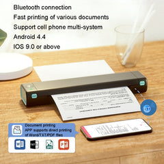 M08F Bluetooth-Thermodrucker, tragbar, kabellos, A4-Version, schwarz-grün, A4-Version, weiß, A4-Version, weiß-orange, A4-Version, grün, A4-Version, rosa, A4-Version, grau, A4-Version, silber, A4-Version, schwarz-grün, Letter-Version