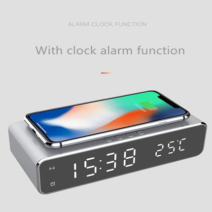 W258 With Clock / Temperature Display Desktop Phone / Earphone Wireless Charging, W258 5W (Black), W258 5W (Silver)