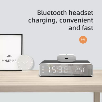 W258 With Clock / Temperature Display Desktop Phone / Earphone Wireless Charging, W258 5W (Black), W258 5W (Silver)