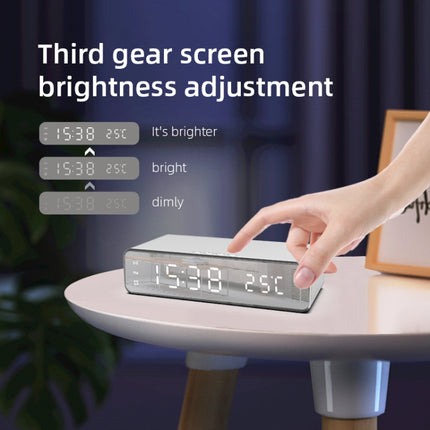 W258 With Clock / Temperature Display Desktop Phone / Earphone Wireless Charging, W258 5W (Black), W258 5W (Silver)