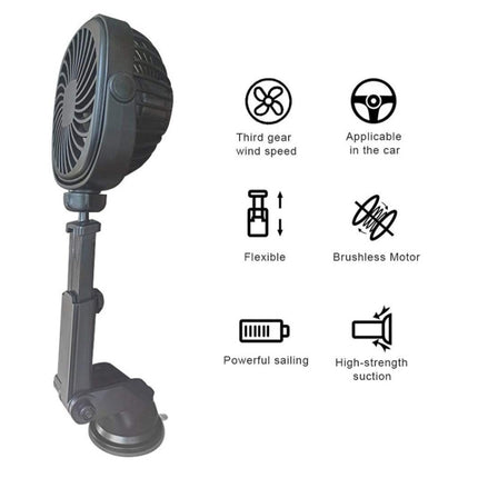 Car Suction Cup Fan Desktop Dormitory Office Kitchen Fan, Retractable (White), Retractable (Pink), Retractable(Black)