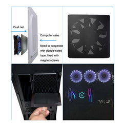 PVC Cooling Fan Dust Net Desktop Computer Industrial Fan Filter Cover, 10pcs 12cm With Magnetic Suction, 10pcs 14cm With Magnetic Suction, 10pcs 12x24cm With Magnetic Suction, 10pcs 14x28cm With Magnetic Suction Ordinary Version������������������������...