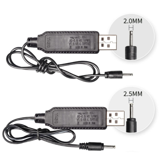 10pcs 3.7V IC Circuit Protection Lithium Battery USB Straight Head Charging Cable, 2.0mm, 3.5mm, 5.5mm