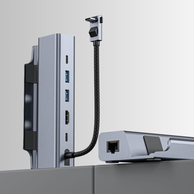 For Steam Deck HDMI+RJ45+2 USB 3.0 +USB-C/Type-C 3.0+USB-C PD 100W  6-In-1 Base Docking Station Bracket, JL-330B  6-In-1