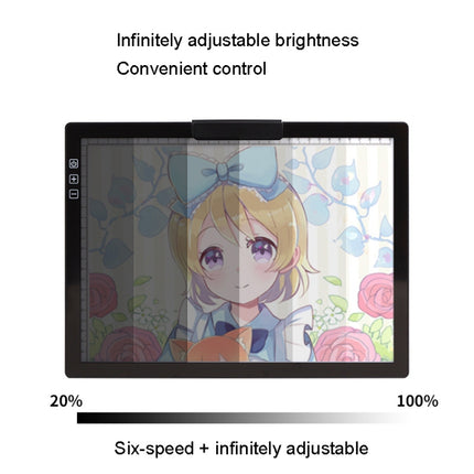 A4-D28B Rechargeable Copy Desk Drawing Board, With Charging Line, With Charging Line+US Plug Adapter, With Charging Line+UK Plug Adapter, With Charging Line+EU Plug Adapter, With Charging Line+AU Plug Adapter