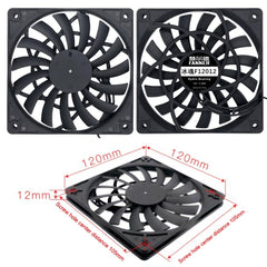 FANNE RIce Soul F12012 Desktop Chassis Ultra-thin 4pin Cooling Fan Intelligent PWM Speed Regulation, F12012