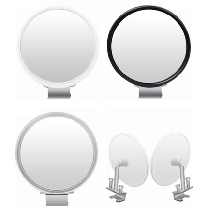 Car Rearview Auxiliary Mirror Blind Spot Viewing Mirror, Black, White, Silver