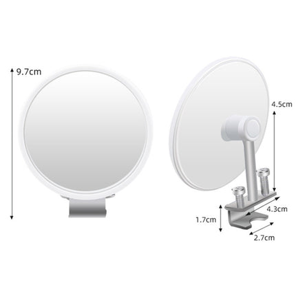 Car Rearview Auxiliary Mirror Blind Spot Viewing Mirror, Black, White, Silver