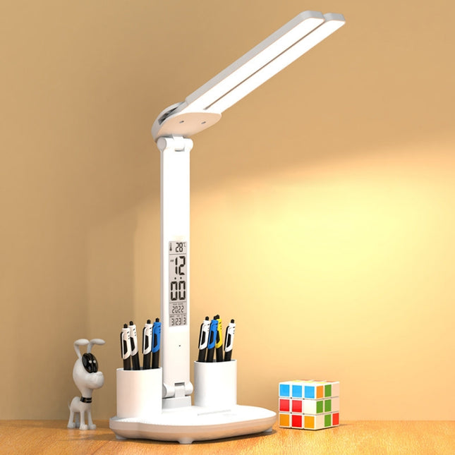 LED Intelligent Digital Display Foldable Desk Lamp, Style:, Charging 2000mAh, Charging 3200mAh, Double Head USB Straight Plug, Double Head Charging 2000mAh, Double Head Charging 3200mAh