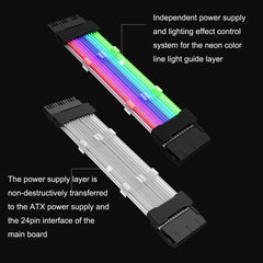 5V ARGB Neon Color Line, 24pin Motherboard Power Supply Light Wire Black, Double 8pin Graphics Card Power Supply Wire Black, 3x8pin Graphics Card Power Supply Wire Black, 24pin Motherboard Power Supply Light Wire White