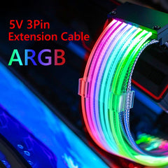 5V ARGB Neon Color Line, 24pin Motherboard Power Supply Light Wire Black, Double 8pin Graphics Card Power Supply Wire Black, 3x8pin Graphics Card Power Supply Wire Black, 24pin Motherboard Power Supply Light Wire White