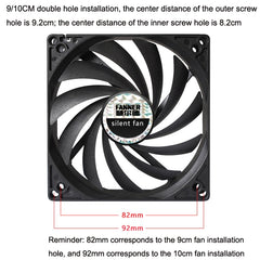 FANNER Ice Soul F10015 Desktop Computer Radiator PWM Intelligent Speed Regulation Ultra-thin Chassis Fan, F10015