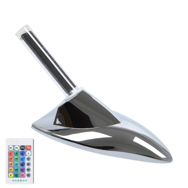 Car Solar Shark Fin With Antenna LED Warning Light, Silver, White, Black, Silver with Remote Control, Black with Remote Control, White with Remote Control