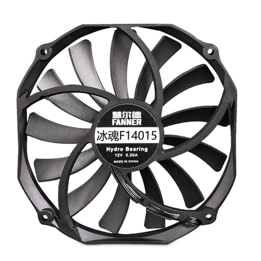 FANNER Ice Soul F14015 4PIN PWM Ultra-thin Chassis Fan Desktop Computer Radiator, F14015