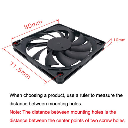 FANNER Ice Soul F8010 Ultra Thin Chassis Fan 4pin PWM Intelligent Speed Adjustment Quiet Cooling Heat Dissipation
