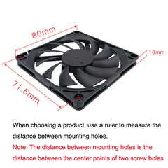 FANNER Ice Soul F8010 Ultra Thin Chassis Fan 4pin PWM Intelligent Speed Adjustment Quiet Cooling Heat Dissipation, F8010