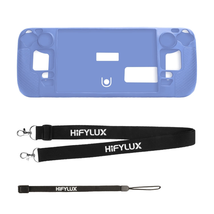 For Steam Deck Hifylux ST-PF14 Game Console Silicone Case Anti-scratch Non-slip Handheld Case Lanyard, Silicone Case Black, Silicone Case Blue, Silicone Case Red