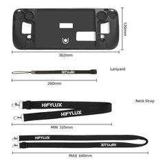For Steam Deck Hifylux ST-PF14 Game Console Silicone Case Anti-scratch Non-slip Handheld Case Lanyard, Silicone Case Black, Silicone Case Blue, Silicone Case Red