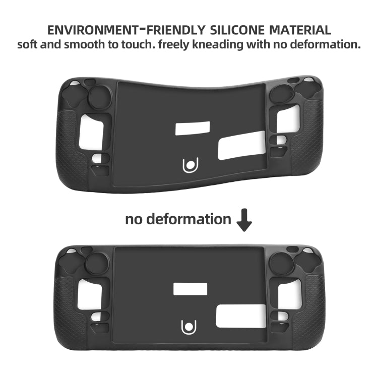 For Steam Deck Hifylux ST-PF14 Game Console Silicone Case Anti-scratch Non-slip Handheld Case Lanyard, Silicone Case Black, Silicone Case Blue, Silicone Case Red
