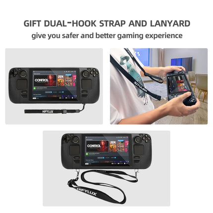 For Steam Deck Hifylux ST-PF14 Game Console Silicone Case Anti-scratch Non-slip Handheld Case Lanyard